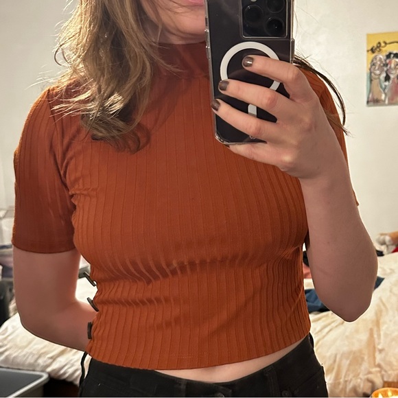 Umber crop top high neck - Picture 2 of 3